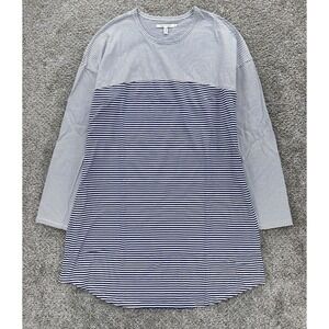 AVEC LES FILLES Joyce Azria Millennial Shirt Dress Womens L Blue Striped Minimal